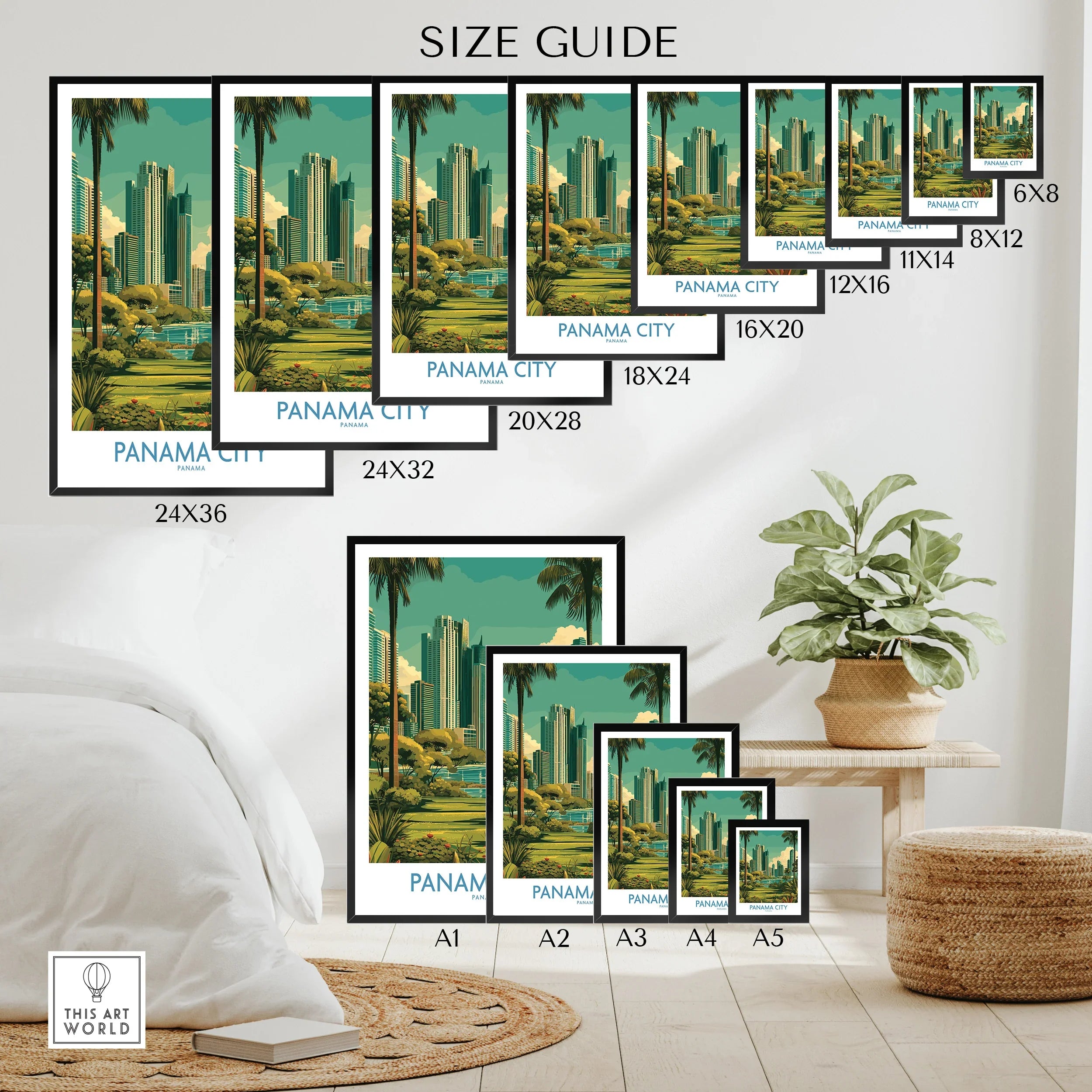 Panama City Jungle Skyline Wall Art – This Art World