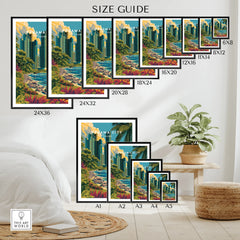 Panama City skyline art print in various sizes for modern home decor