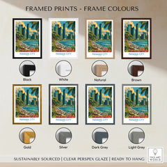 Panama City travel poster in various frame colors for wall art decor