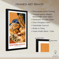 Italian Panetteria Bakery Wall Art - framed print details measurements quality details