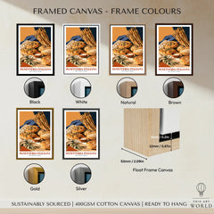 Italian Panetteria Bakery Wall Art - framed canvas float frame colour options