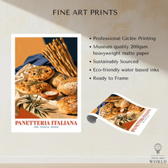 Italian Panetteria Bakery Wall Art - fine art print unframed quality details