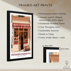 Paris Patisserie French Bakery Wall Art - framed print details measurements quality details