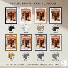 Paris Patisserie French Bakery Wall Art - framed print colour options