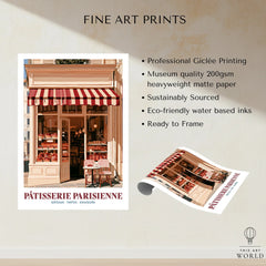 Paris Patisserie French Bakery Wall Art - fine art print unframed quality details