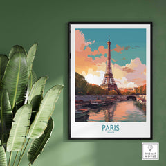 Paris Wall Art featuring the iconic Eiffel Tower, capturing romantic scenes of France in vibrant colors.