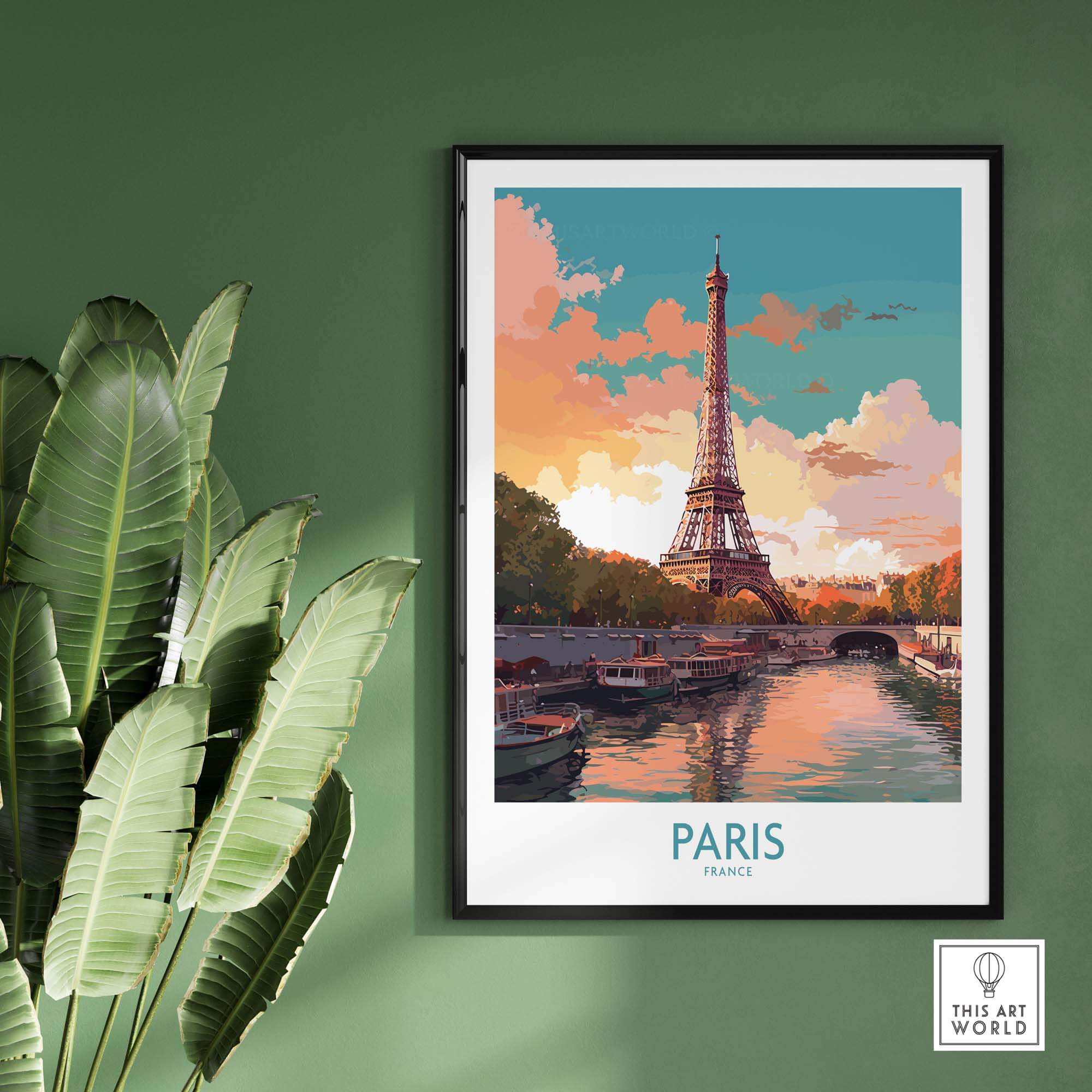Paris Wall Art featuring the iconic Eiffel Tower, capturing romantic scenes of France in vibrant colors.