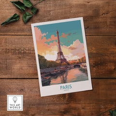 Paris Wall Art featuring the iconic Eiffel Tower, capturing the romance of France in a stunning, colorful design.