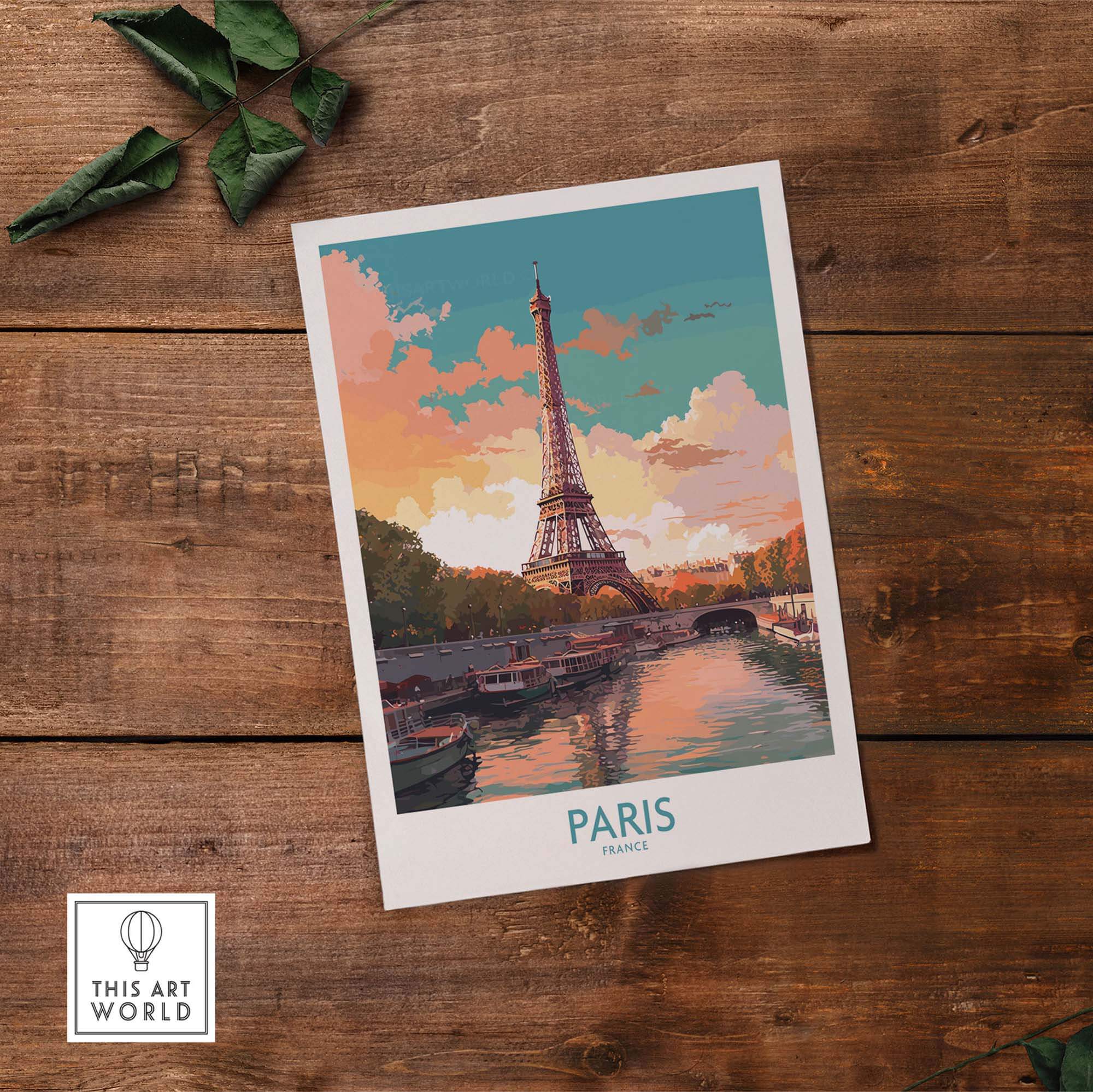 Paris Wall Art featuring the iconic Eiffel Tower, capturing the romance of France in a stunning, colorful design.