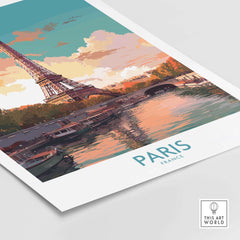 Stunning Paris wall art featuring the Eiffel Tower, capturing the beauty and romance of France with vibrant colors.