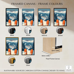 Framed Park City Ski Print options in various colors: Black, White, Natural, Brown, Gold, Silver.