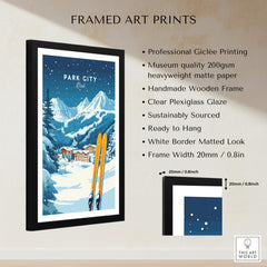 Park City Ski Wall Art Print Utah featuring professional giclée printing and vibrant mountain scenery.