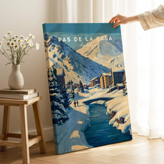 Pas de la Casa Pyrenees Ski Town View Print | Winter Landscape Home Decor featuring a snowy mountain scene.