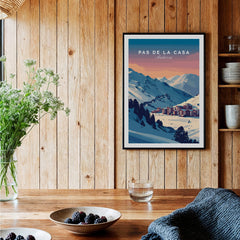 Pas de la Casa Wall Art | Andorra Travel Print showcasing a stunning mountain landscape and ski resort in Andorra.