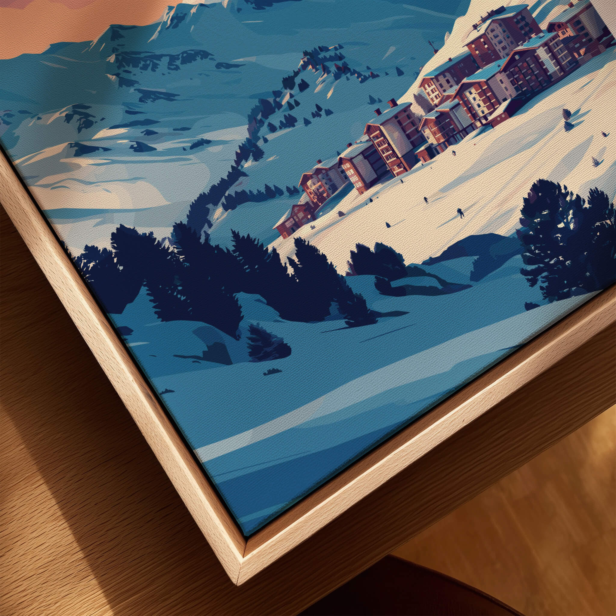 Pas de la Casa Wall Art | Andorra Travel Print showcasing a picturesque snowy mountain landscape.