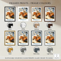 Pasteis de Nata Portuguese Kitchen Wall Art - framed print colour options
