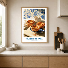 Pasteis de Nata Portuguese Kitchen Wall Art - neutral kitchen single frame mockup This Art World