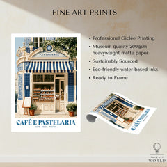 Portuguese Pastelaria Cafe Wall Art - fine art print unframed quality details