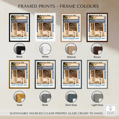 Portuguese Pastelaria Kitchen Wall Art - framed print colour options