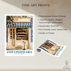 Portuguese Pastelaria Kitchen Wall Art - fine art print unframed quality details