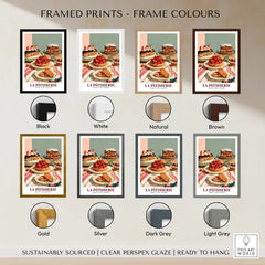 French Patisserie Bakery Wall Art - framed print colour options