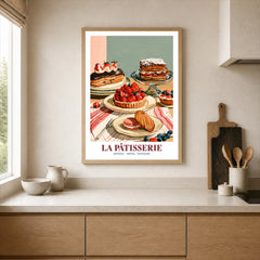 French Patisserie Bakery Wall Art - neutral kitchen single frame mockup This Art World