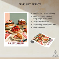 French Patisserie Bakery Wall Art - fine art print unframed quality details