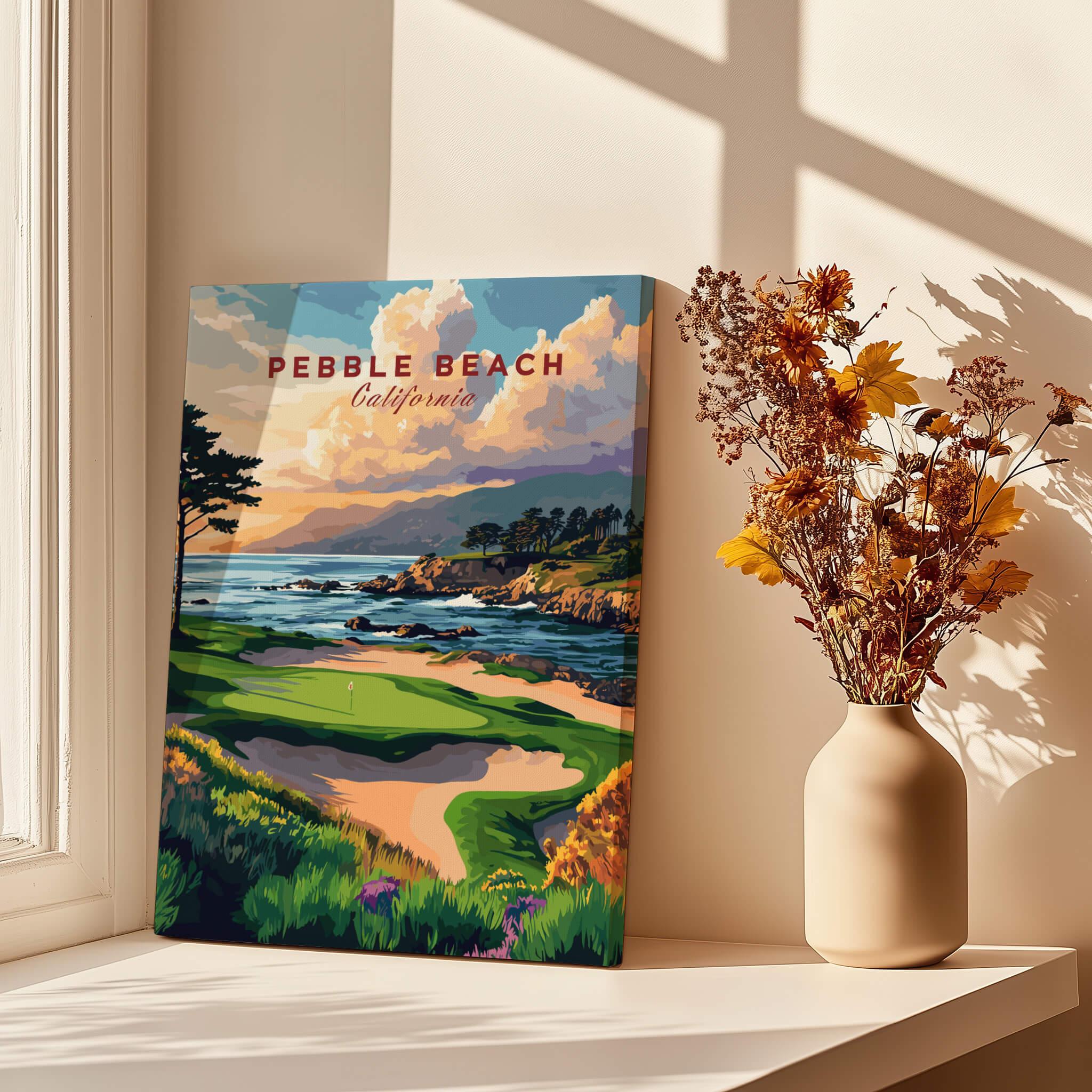 Pebble Beach Golf Links Poster - Coastal Golf Wall Art – This Art