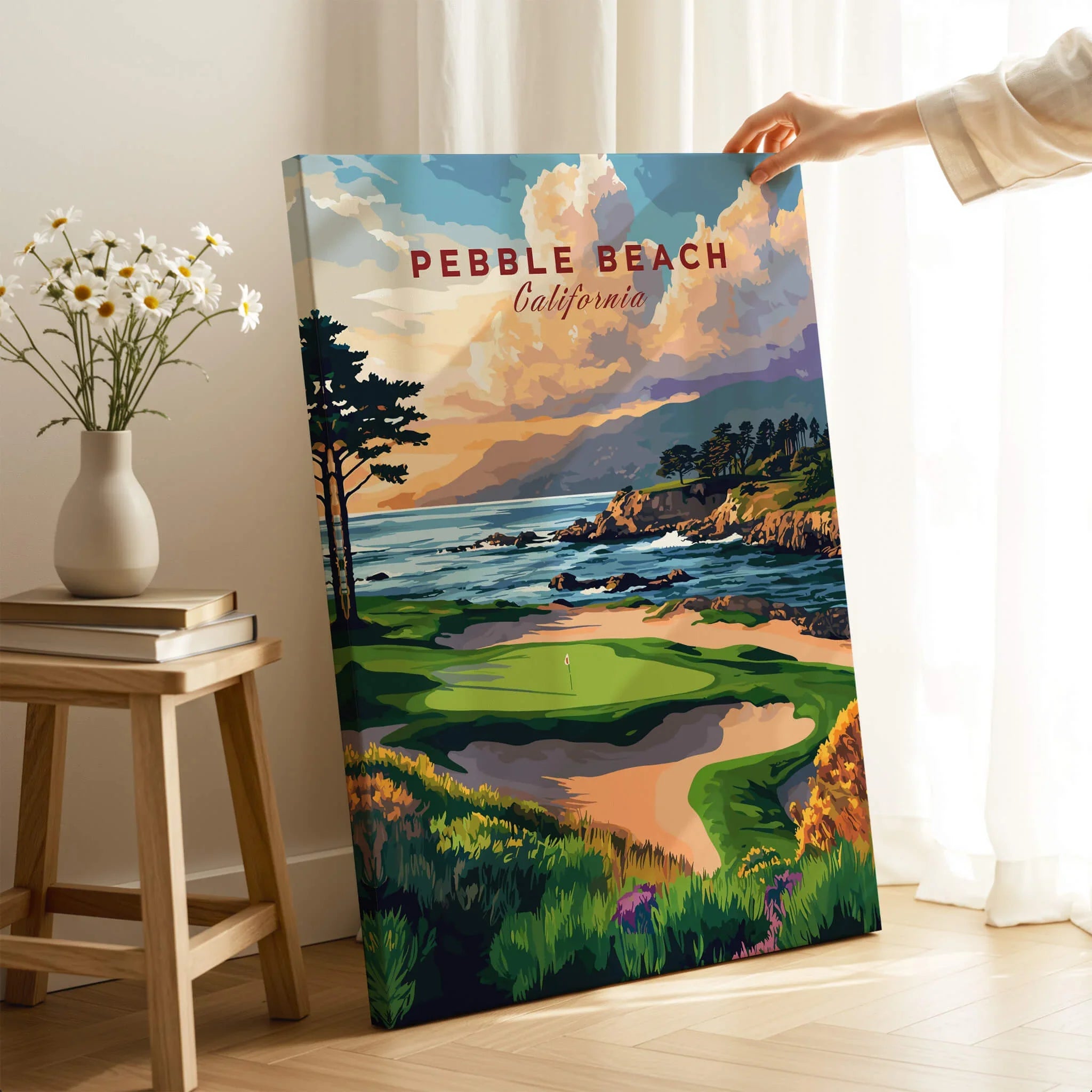 Pebble Beach Golf Links Poster - Coastal Golf Wall Art – This Art