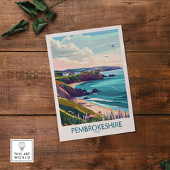Pembrokeshire Coast Wales Print featuring vibrant scenery and coastal beauty of Pembrokeshire in Wales.