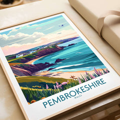 Pembrokeshire Coast Wales Print showcasing vibrant colors and intricate details of the coastal scenery.