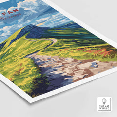 Pen Y Fan Print Brecon Beacons Wales showcasing the scenic pathway through lush green hills and dramatic skies.