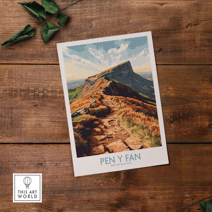 Pen Y Fan wall art print showcasing the iconic Brecon Beacons landscape in vibrant colors and details.