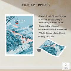 Perisher Australia Gondola Travel Poster — fine art print unframed quality details