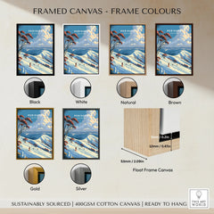 Perisher Australia Snow Gums Travel Poster — framed canvas float frame colour options