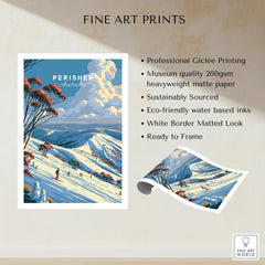 Perisher Australia Snow Gums Travel Poster — fine art print unframed quality details