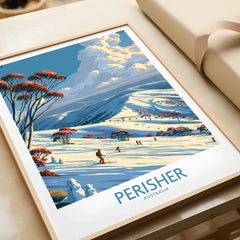 Perisher Australia Slopes Wall Art — framed art print closeup gift unwrapped natural frame