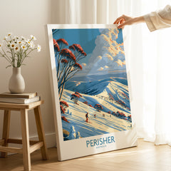Perisher Australia Slopes Wall Art — canvas print mirror edge hand holding room setting