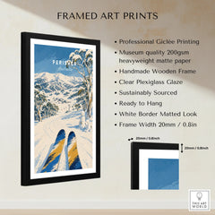 Perisher Australia Snowfields Travel Poster — framed print details measurements quality details