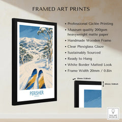 Perisher Australia Ski Run Wall Art — framed print details measurements quality details