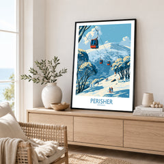 Perisher Australia Mountains Wall Art — framed artwork living room lifestyle setting