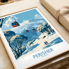 Perisher Australia Mountains Wall Art — framed art print closeup gift unwrapped natural frame