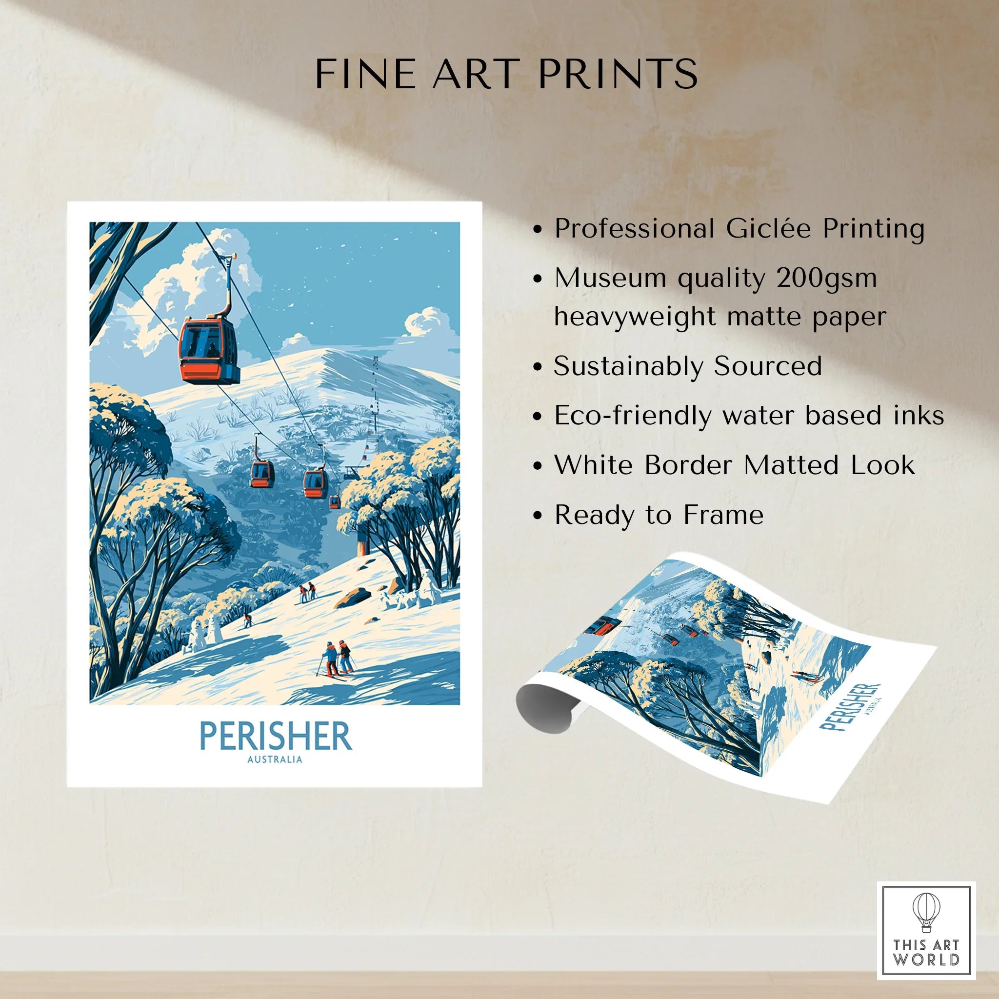Perisher Australia Mountains Wall Art — fine art print unframed quality details