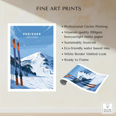 Perisher Australia Summit Travel Poster — fine art print unframed quality details