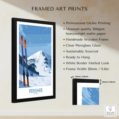 Perisher Australia Ski Slopes Wall Art — framed print details measurements quality details