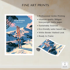 Perisher Australia Alpine Travel Poster — fine art print unframed quality details