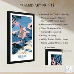 Perisher Australia Snowy Peaks Wall Art — framed print details measurements quality details