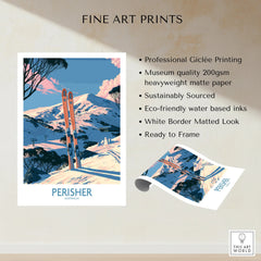 Perisher Australia Snowy Peaks Wall Art — fine art print unframed quality details