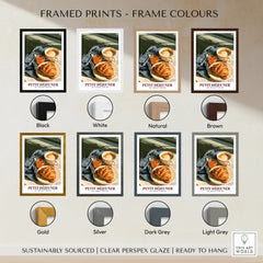French Breakfast Kitchen Wall Art - framed print colour options