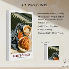 French Breakfast Kitchen Wall Art - canvas print stretched cotton canvas details